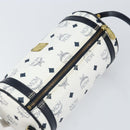 MCM Vicetos Logogram Shoulder Bag PVC Leather White Gold Auth 166456-6