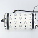 MCM Vicetos Logogram Shoulder Bag PVC Leather White Gold Auth 166456-9