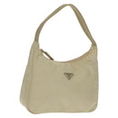 PRADA Hand Bag Nylon Ivory Silver Auth 166457-1