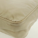 PRADA Hand Bag Nylon Ivory Silver Auth 166457-11
