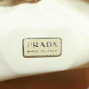 PRADA Hand Bag Nylon Ivory Silver Auth 166457-16