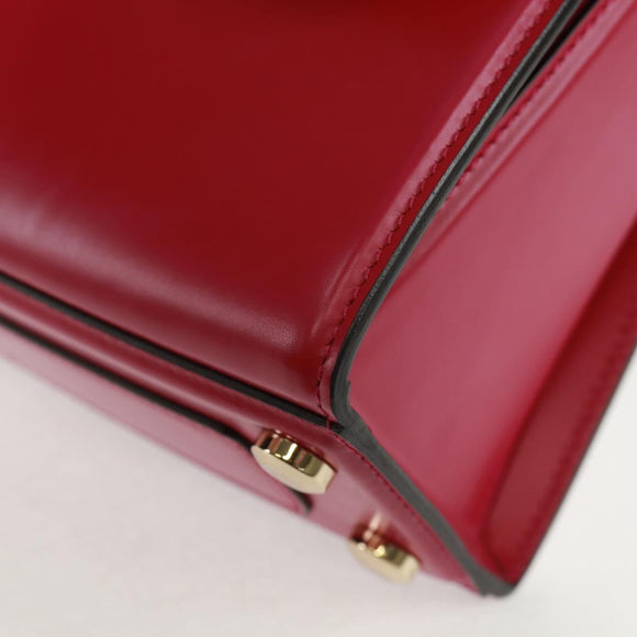 Salvatore Ferragamo Gancini Hand Bag Leather Pink Gold Auth 166464M