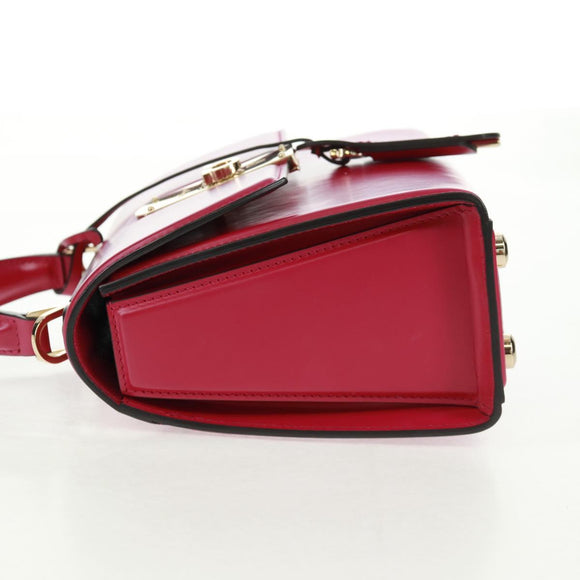 Salvatore Ferragamo Gancini Hand Bag Leather Pink Gold Auth 166464M