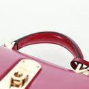 Salvatore Ferragamo Gancini Hand Bag Leather Pink Gold Auth 166464M-8
