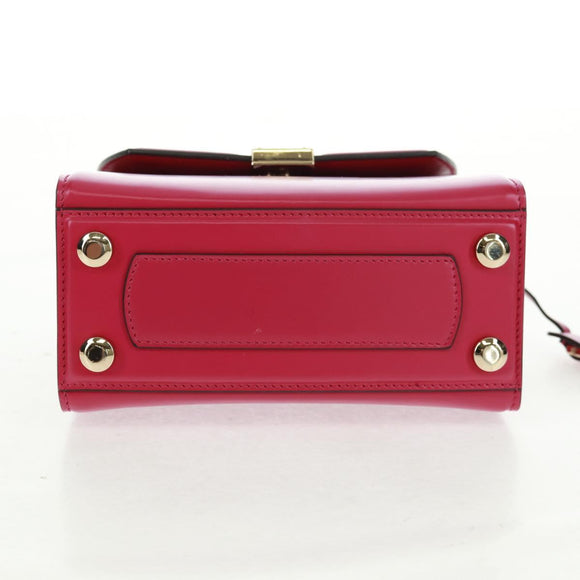 Salvatore Ferragamo Gancini Hand Bag Leather Pink Gold Auth 166464M