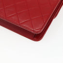 CHANEL Matelasse 23 Double Turn Lock Ketten-Tasche Lammleder Rot CC Auth 166468SAM-18