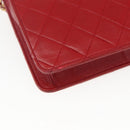 CHANEL Matelasse 23 Double Turn Lock Ketten-Tasche Lammleder Rot CC Auth 166468SAM-19
