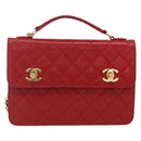 CHANEL Matelasse 23 Double Turn Lock Ketten-Tasche Lammleder Rot CC Auth 166468SAM-13