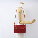 CHANEL Matelasse 23 Double Turn Lock Ketten-Tasche Lammleder Rot CC Auth 166468SAM-28