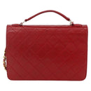 CHANEL Matelasse 23 Double Turn Lock Ketten-Tasche Lammleder Rot CC Auth 166468SAM-2