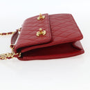 CHANEL Matelasse 23 Double Turn Lock Ketten-Tasche Lammleder Rot CC Auth 166468SAM-3