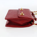 CHANEL Matelasse 23 Double Turn Lock Ketten-Tasche Lammleder Rot CC Auth 166468SAM-4