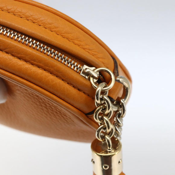 GUCCI Soho Chain Shoulder Bag Suede Leather Orange Gold 353965 Auth 166472
