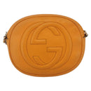 GUCCI Soho Chain Shoulder Bag Suede Leather Orange Gold 353965 Auth 166472-2
