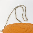 GUCCI Soho Chain Shoulder Bag Suede Leather Orange Gold 353965 Auth 166472-8