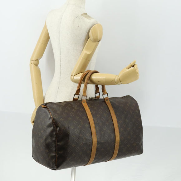 LOUIS VUITTON Monogram Keepall 50 Boston Bag M41426 LV Auth 166549