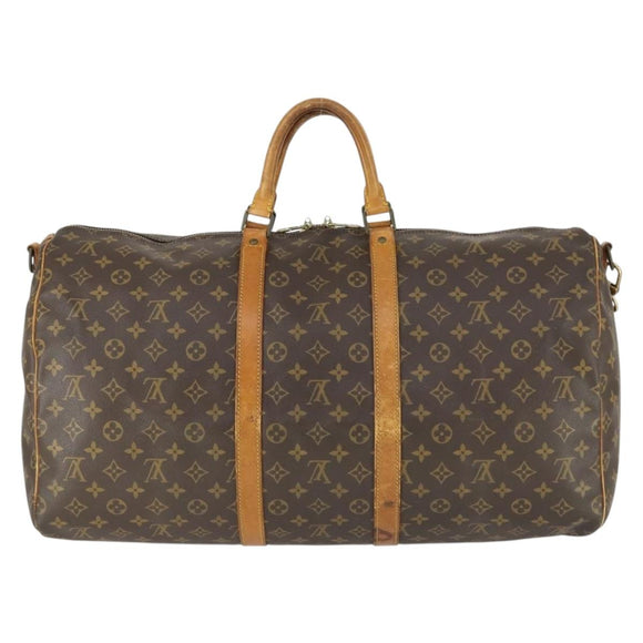 LOUIS VUITTON Monogram Keepall Bandouliere 55 Boston Bag M41414 LV Auth 166551
