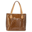 LOUIS VUITTON Monogram Vernis Houston Hand Bag Bronze M91122 LV Auth 166557-2
