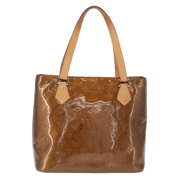 LOUIS VUITTON Monogram Vernis Houston Hand Bag Bronze M91122 LV Auth 166557