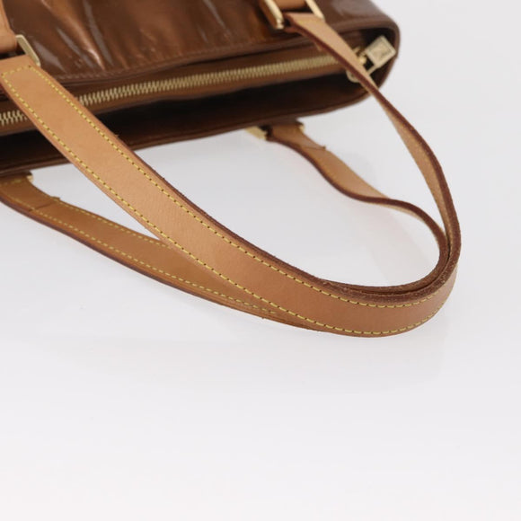 LOUIS VUITTON Monogram Vernis Houston Hand Bag Bronze M91122 LV Auth 166557