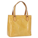 LOUIS VUITTON Monogram Vernis Houston Hand Bag Beige M91004 LV Auth 166558-1