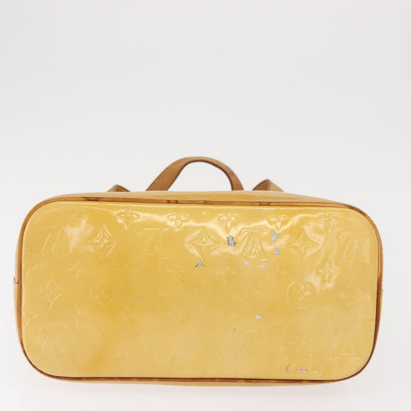 LOUIS VUITTON Monogram Vernis Houston Hand Bag Beige M91004 LV Auth 166558