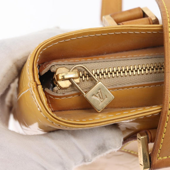 LOUIS VUITTON Monogram Vernis Houston Hand Bag Beige M91004 LV Auth 166558