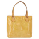 LOUIS VUITTON Monogram Vernis Houston Hand Bag Beige M91004 LV Auth 166558-2
