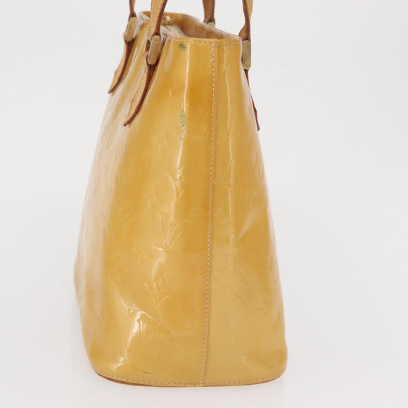 LOUIS VUITTON Monogram Vernis Houston Hand Bag Beige M91004 LV Auth 166558