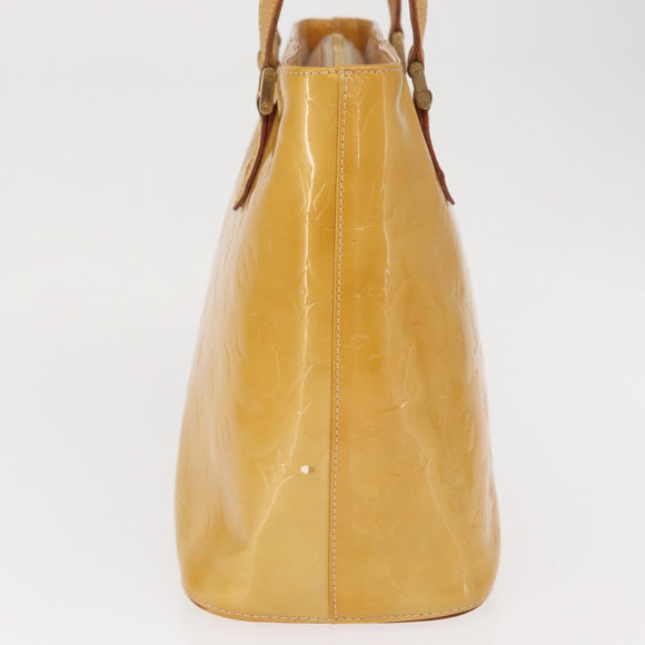 LOUIS VUITTON Monogram Vernis Houston Hand Bag Beige M91004 LV Auth 166558