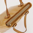 LOUIS VUITTON Monogram Vernis Houston Hand Bag Beige M91004 LV Auth 166558-7