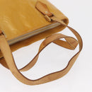 LOUIS VUITTON Monogram Vernis Houston Hand Bag Beige M91004 LV Auth 166558-8