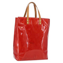 LOUIS VUITTON Monogram Vernis Reade MM Hand Bag Red Rouge M91086 LV Auth 166560-1