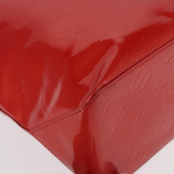 LOUIS VUITTON Monogram Vernis Reade MM Hand Bag Red Rouge M91086 LV Auth 166560