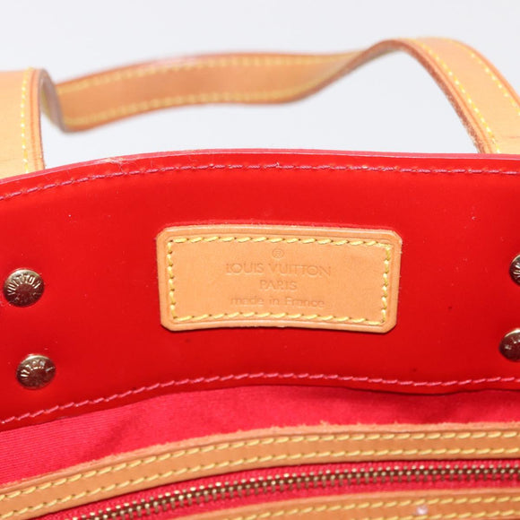 LOUIS VUITTON Monogram Vernis Reade MM Hand Bag Red Rouge M91086 LV Auth 166560