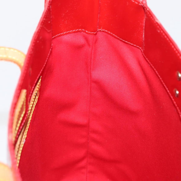 LOUIS VUITTON Monogram Vernis Reade MM Hand Bag Red Rouge M91086 LV Auth 166560