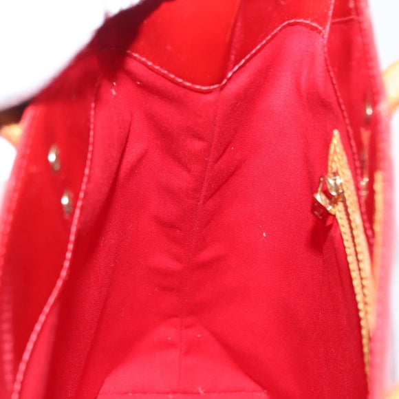 LOUIS VUITTON Monogram Vernis Reade MM Hand Bag Red Rouge M91086 LV Auth 166560