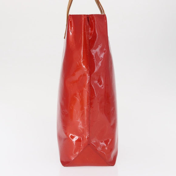 LOUIS VUITTON Monogram Vernis Reade MM Hand Bag Red Rouge M91086 LV Auth 166560