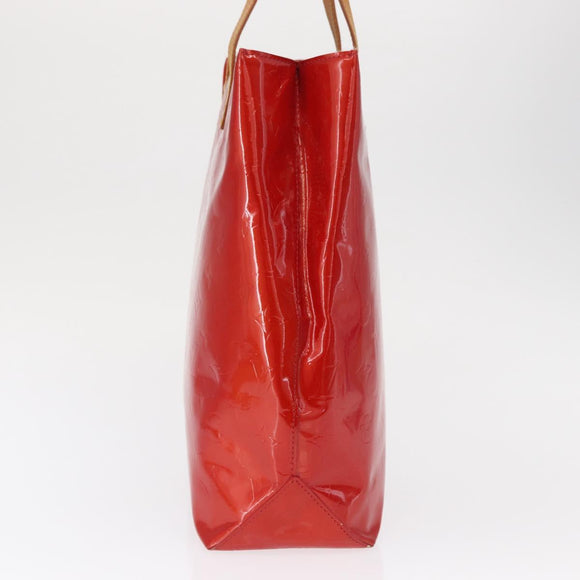 LOUIS VUITTON Monogram Vernis Reade MM Hand Bag Red Rouge M91086 LV Auth 166560