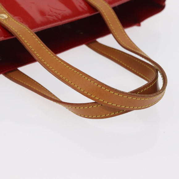 LOUIS VUITTON Monogram Vernis Reade MM Hand Bag Red Rouge M91086 LV Auth 166560