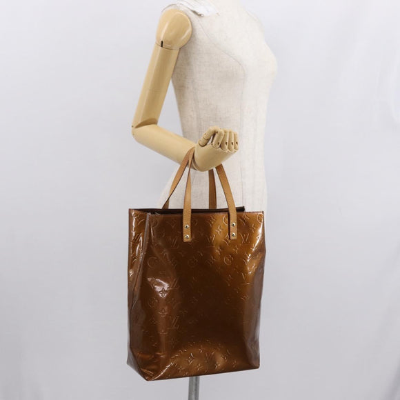LOUIS VUITTON Monogram Vernis Reade MM Hand Bag Bronze M91143 LV Auth 166561