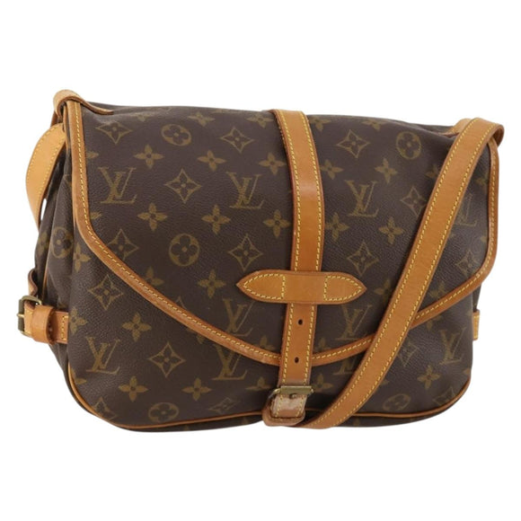 LOUIS VUITTON Monogram Saumur 30 Shoulder Bag M42256 LV Auth 166593