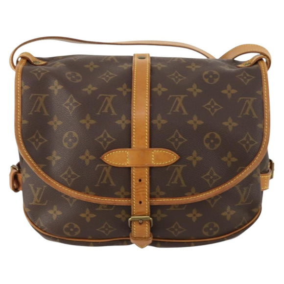 LOUIS VUITTON Monogram Saumur 30 Shoulder Bag M42256 LV Auth 166593