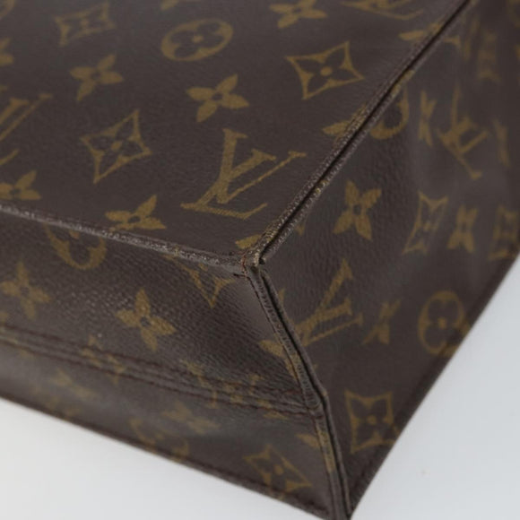 LOUIS VUITTON Monogram Sac Plat Hand Bag M51140 LV Auth 166601