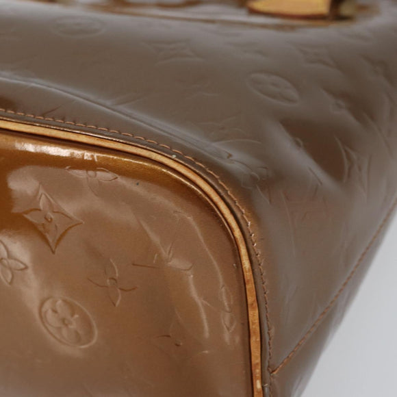 LOUIS VUITTON Monogram Vernis Houston Hand Bag Bronze M91122 LV Auth 166609