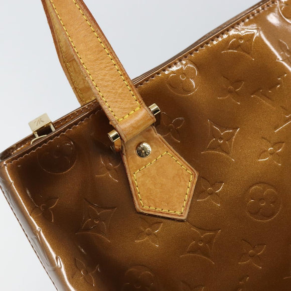 LOUIS VUITTON Monogram Vernis Houston Hand Bag Bronze M91122 LV Auth 166609