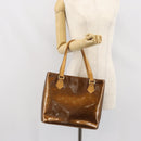 LOUIS VUITTON Monogram Vernis Houston Hand Bag Bronze M91122 LV Auth 166609-25