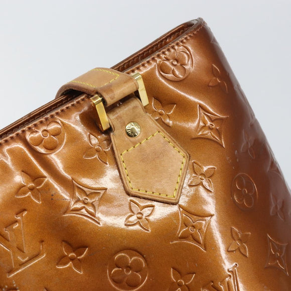 LOUIS VUITTON Monogram Vernis Houston Hand Bag Bronze M91122 LV Auth 166610