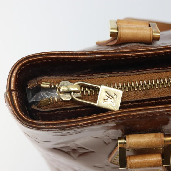 LOUIS VUITTON Monogram Vernis Houston Hand Bag Bronze M91122 LV Auth 166610