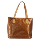 LOUIS VUITTON Monogram Vernis Houston Hand Bag Bronze M91122 LV Auth 166610-2